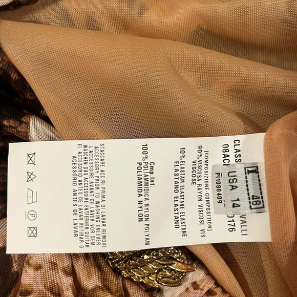 💎 Roberto Cavalli Class Midi Leopard & Floral Print Dress 48/14 large/xl EUC - Picture 8 of 15